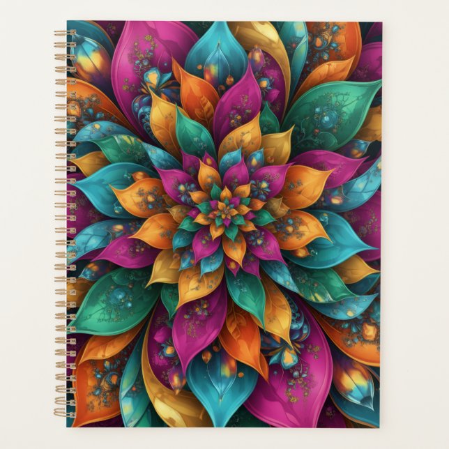 Agenda Flora Encantada Botánica al Acuarela Dorada (Anverso)