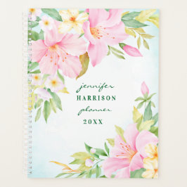 Agenda Floral acuarela Botánica Rosa Floral Flor Lily Blo