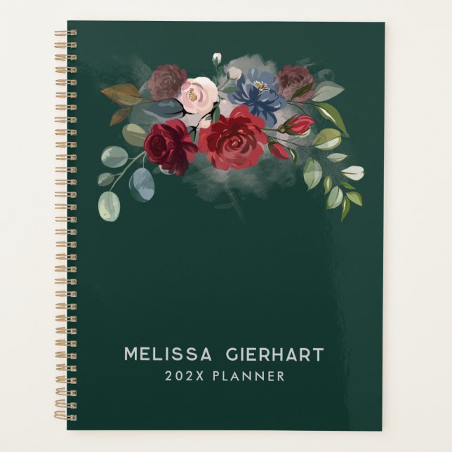 Agenda Floral acuarela elegante 2025 personalizada (Anverso)