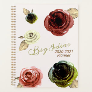 Agenda Floral acuarela Grandes Ideas Oro & Off White 2021