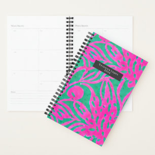 Agenda Floral acuática rosa inspirada en acua damascal
