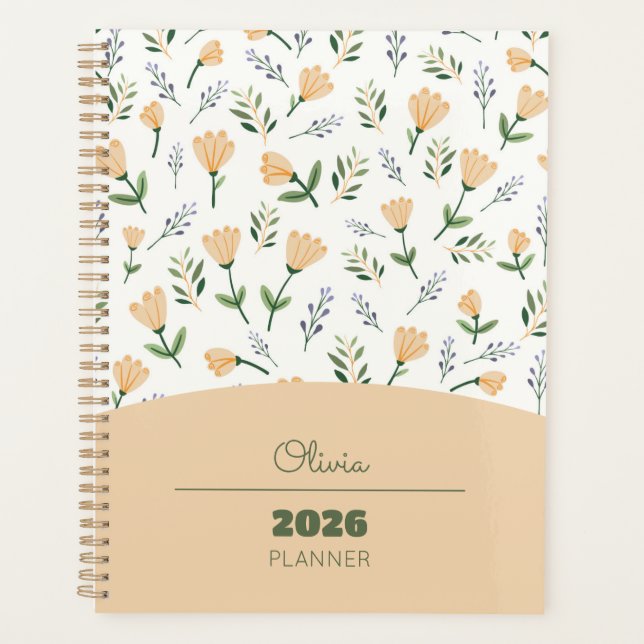 Agenda Floral amarilla escandinava (Anverso)