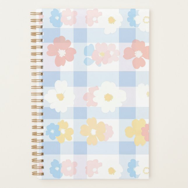 Agenda Floral azul verificado (Anverso)