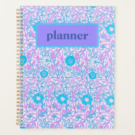 Agenda Floral azul y púrpura