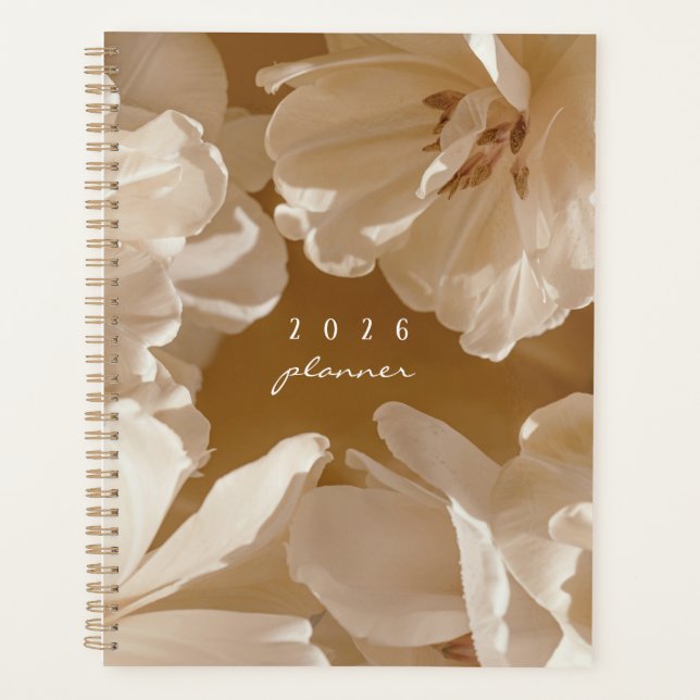 Agenda Floral beige / marrón soñador (Anverso)