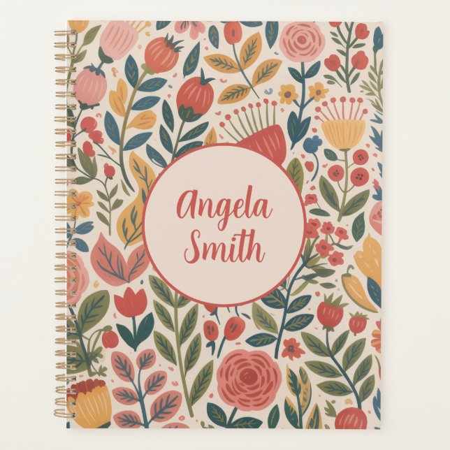 Agenda Floral Beige Moderno (Anverso)