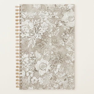 Agenda Floral Beige y Crema