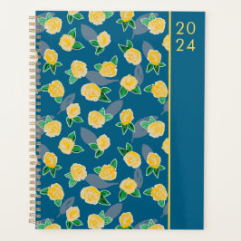 Agenda Floral botánica rosa amarillo