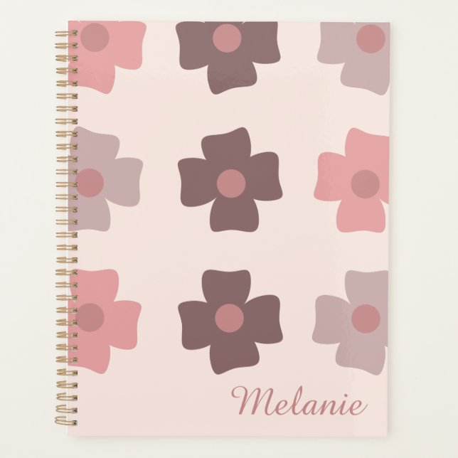 Agenda Floral Buds Brown Pink Name (Anverso)