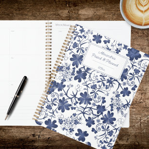 Agenda Floral Campestre Azul y Blanco