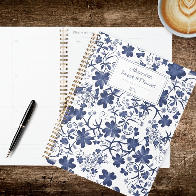 Agenda Floral Campestre Azul y Blanco (Subido por el creador)