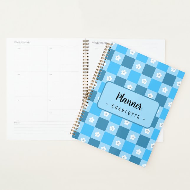 Agenda Floral Cuadros Azules (Demostración)