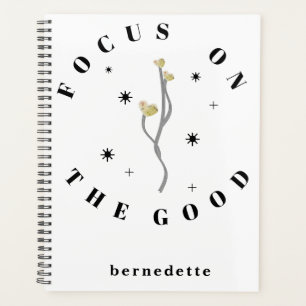 Agenda Floral Dated Personalizado Enfocado En Lo Bueno