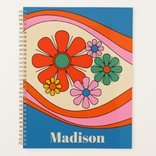 Agenda Floral Daydream Retro 60s 70s Flores coloridas