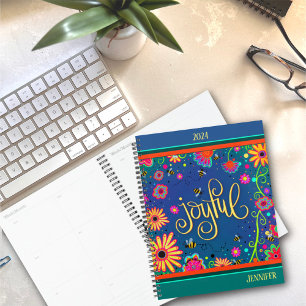 Agenda Floral de abejorro inspirador y alegre