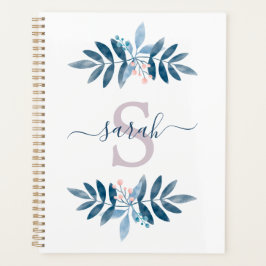 Agenda Floral de acuarela de Lilac Monogramada