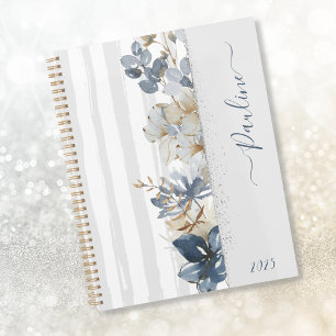 Agenda Floral de acuarela elegante femenina personalizada