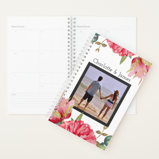 Agenda Floral de adormidera roja personalizada (Demostración)