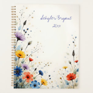 Agenda Floral de flores silvestres encuadernado en espira