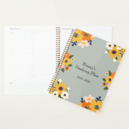 Agenda Floral de nombre personalizado