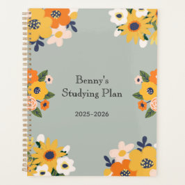 Agenda Floral de nombre personalizado