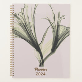 Agenda Floral de oro de moda Girly 2024