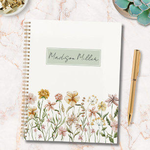 Agenda Floral de pradera de flores silvestres personaliza