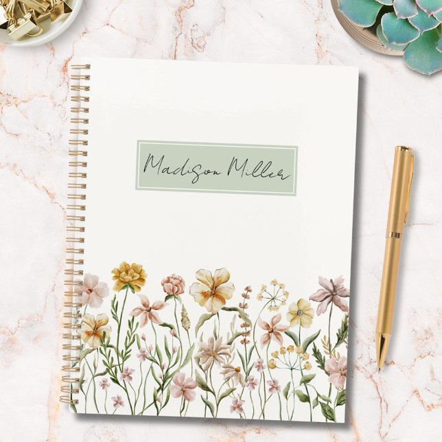 Agenda Floral de pradera de flores silvestres personaliza (In situ)