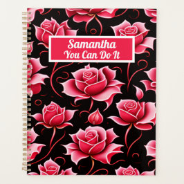 AGENDA FLORAL DE ROSAS ROJAS ROMÁNTICAS CORTAS PERSONALIZ