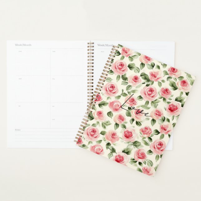 Agenda Floral de rosas rosadas bonitos (Demostración)