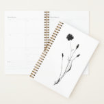 Agenda Floral de tinta minimalista negro y botánico blanc<br><div class="desc">Este minimalista planificador floral presenta un delicado ilustracion botánico negro sobre una cubierta blanca y limpia. Perfecto para realizar un seguimiento de las citas,  los objetivos y las tareas diarias,  esta moda y este planificador atemporal es ideal para profesionales,  estudiantes y creativos que aprecian la elegante simplicidad.</div>