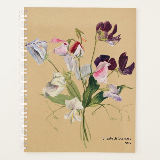 Agenda Floral de vintage dulce personalizada (Anverso)
