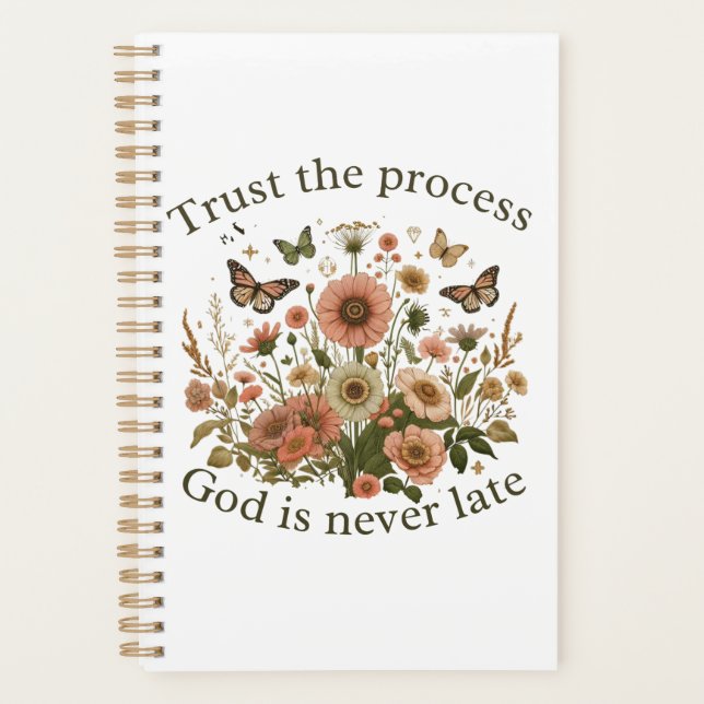 Agenda Floral design with butterflies – Christian quote “ (Anverso)