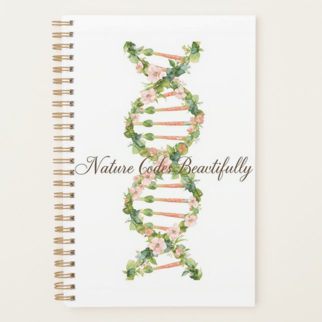 Agenda Floral DNA Helix Watercolor Art (Anverso)