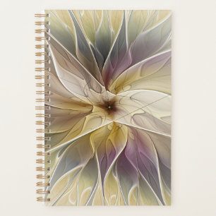 Agenda Floral Fantasía Oro berenjena Resumen Arte Fractal