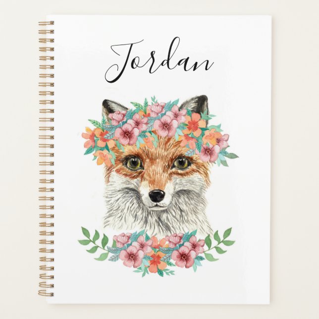 Agenda Floral Fox | Añadir su nombre (Anverso)