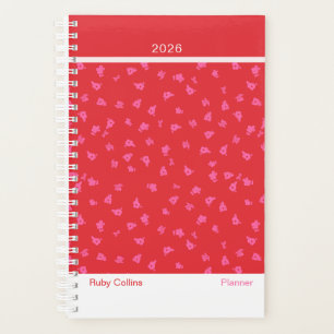 Agenda Floral moderno rojo alegre