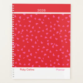 Agenda Floral moderno rojo juguetón