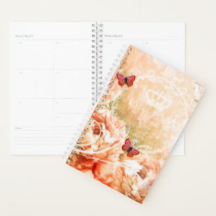 Agenda floral naranja vintage