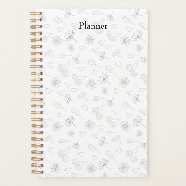 Agenda Floral Outline Planner (Anverso)