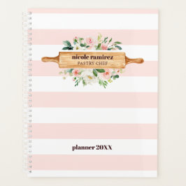 Agenda Floral Panadería Rolling Pin Patisserie a rayas