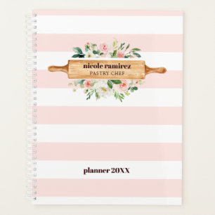 Agenda Floral Panadería Rolling Pin Patisserie a rayas