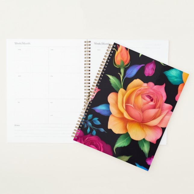 Agenda Floral Patern Rosa Planner (Demostración)