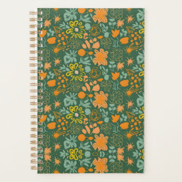 Agenda Floral pattern on a dark green background 