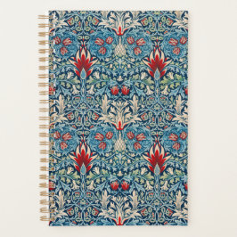 Agenda Floral pattern on green leaves blue background