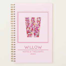 Agenda Floral Pink Initial Name Letter W