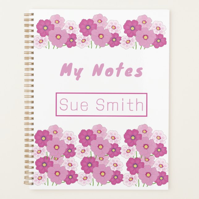 Agenda Floral rosa de color suave (Anverso)