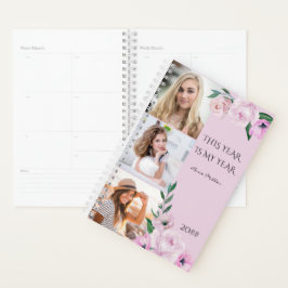Agenda Floral rosa foto personalizada 3 2023