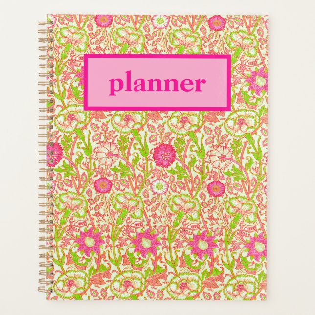 Agenda Floral rosa y verde (Anverso)