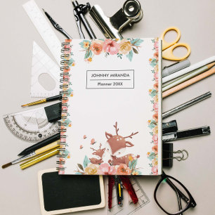 Agenda floral y hojas mes y semana